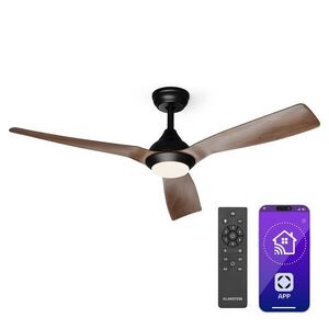 Imagine Klarstein Fiji Flow 2 în 1 Smart, ventilator de tavan, Ø 132 cm, lumină LED reglabilă, telecomandă, control prin aplicație, funcționare în două direcții