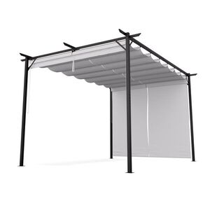 Imagine Blumfeldt Pantheon Robust, pergola, 3 x 4 m, cu jaluzele laterale, oțel acoperit cu pulbere rezistent la intemperii