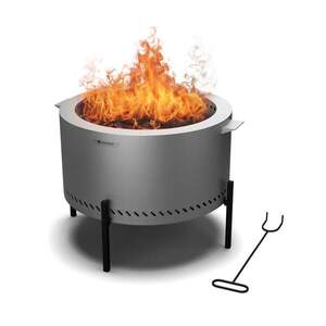 Imagine Blumfeldt Focar Ignite Pure, fum redus, grătar pentru grătar, oțel inoxidabil, portabil, capac pentru ploaie, mânere de transport