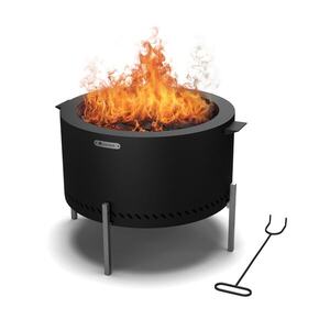 Imagine Blumfeldt Focar Ignite Pure, fum redus, grătar pentru grătar, oțel inoxidabil, portabil, capac pentru ploaie, mânere de transport