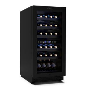 Imagine Klarstein Vinovilla 30 Uno frigider pentru vin | 2 zone de răcire | 32 sticle | rafturi din lemn | 5-18 °C