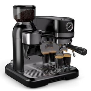 Imagine Klarstein Espressor Bella, Vintage, râșniță, 20 bari, spumator de lapte, manometru, 1550 W