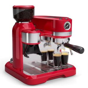 Imagine Klarstein Espressor Bella, Vintage, râșniță, 20 bari, spumator de lapte, manometru, 1550 W