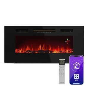 Imagine Klarstein Șemineu electric inteligent Galeras Smart, 2 setări de temperatură, 16 - 30°| Iluzia flăcării LED, Opțiune de conectare IOT