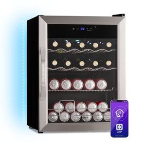 Imagine Klarstein Coachella 60 Frigider inteligent pentru băuturi, Control WiFi, Design din oțel inoxidabil, 60 l