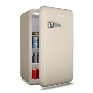 Imagine Klarstein Audrey Evo frigider, 112 l, design retro, silențios, compact, disponibil în 3 culori.