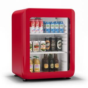Imagine Klarstein Audrey Evo frigider pentru băuturi, Design retro, Uși din sticlă, 65 L, Clasa energetică C