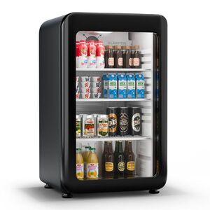 Imagine Klarstein Audrey Evo frigider pentru băuturi, Design retro, Uși din sticlă, 95 L, Clasa energetică C