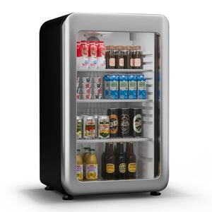 Imagine Klarstein Audrey Evo frigider pentru băuturi, Design retro, Uși din sticlă, 95 L, Clasa energetică C