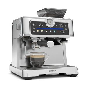 Imagine Klarstein Aparat de cafea GrandPresso Touch, 20 bar, râșniță integrată, indicator de presiune, spumă de lapte