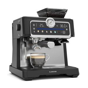 Imagine Klarstein Aparat de cafea GrandPresso Touch, 20 bar, râșniță integrată, indicator de presiune, spumă de lapte