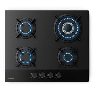 Imagine Klarstein Goldflame Nano plită pe gaz, 4 arzătoare din alamă, Strat Nano, GPL/gaz natural