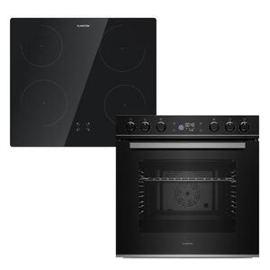 Imagine Klarstein Set cuptor și plită cu inducție ControlSync, 9 funcții, 4 zone de gătit, volum 73 l