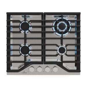 Imagine Klarstein Turbocast plită pe gaz | oțel inoxidabil 304 | 4 arzătoare | suport profesional din fontă | arzător wok