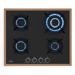 Imagine Klarstein Lumiflame plită pe gaz | 4 arzătoare | cadru cupru | aprindere electrică | putere 8 kW