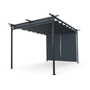 Imagine Blumfeldt Pantheon Robust Pergola, 3x4 m Oțel vopsit în câmp electrostatic, rezistent la intemperii, cu rulouri laterale.