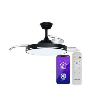 Imagine Klarstein AirFold | Ventilator de tavan inteligent | Aripi retractabile | Lumină LED reglabilă | Smart