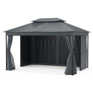 Imagine Blumfeldt Foișor Mondo Dual 3x4 cu acoperiș dublu și plasă împotriva insectelor.