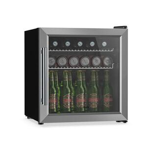 Imagine Klarstein Beersafe frigider pentru băuturi cu ușă din sticlă | 44 x 48 cm | Iluminare LED interioară | Argintiu