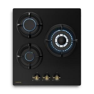 Imagine Klarstein Victoria plită pe gaz | 3 arzătoare din aluminiu | Compatibil gaz natural și GPL | 6050 W | 45 cm