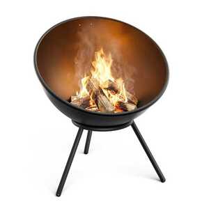 Imagine Klarstein Fireball Bol de foc jos | Protecție împotriva scânteilor | Rezistent la coroziune | Robust | 43 cm | Negru