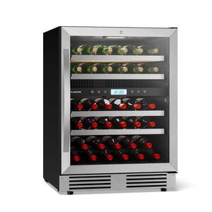 Imagine Klarstein VeroSteel minibar pentru vinuri sub blat | 2 zone de răcire | 129 litri | 43 sticle | 60 cm