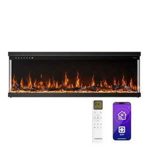 Imagine Klarstein Șemineu electric de perete EchoFlame Smart | 127 cm | 1800 W | 2 moduri de încălzire | 12 culori | Negru
