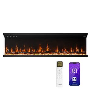 Imagine Klarstein Șemineu electric de perete EchoFlame Smart | 152 cm | 1800 W | 2 moduri de încălzire | 12 culori | Negru