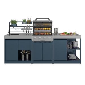 Imagine Klarstein WaldChef set bucătărie outdoor | 4 arzătoare | 30 mbar | 12800 W | Rezistent la intemperii | Oțel inoxidabil