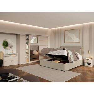 Imagine Set Mobila Dormitor, Bej Casmir cu Dulap Usi Glisante – Nara CO15