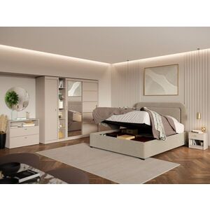 Imagine Set Mobila Dormitor, Bej Casmir cu Dulap Usi Glisante – Nara CO9