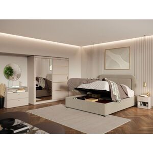 Imagine Set Mobila Dormitor, Bej Casmir cu Dulap Usi Glisante – Nara CO6