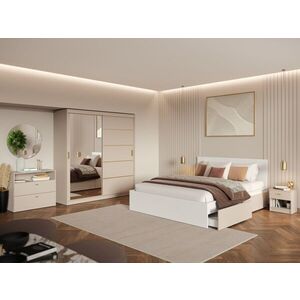 Imagine Set Mobila Dormitor, Bej Casmir cu Dulap Usi Glisante – Nara CO4