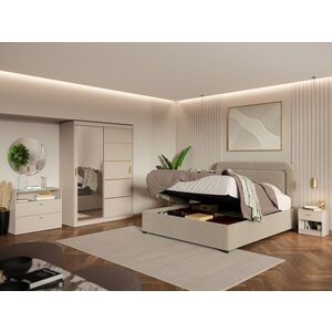 Imagine Set Mobila Dormitor, Bej Casmir cu Dulap Usi Glisante – Nara CO3