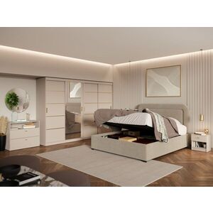 Imagine Set Mobila Dormitor, Bej Casmir cu Dulap Usi Glisante – Nara CO18