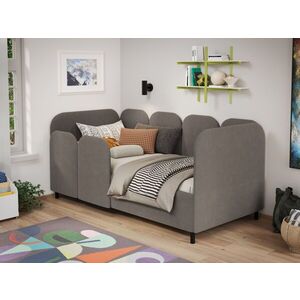 Imagine Pat de colt copii 90x190 cm, Peqenia, cu lada de depozitare, rabatabil, C4 Cappuccino - Swing 4