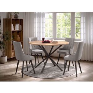 Imagine Set Masa Rotunda Spira + 4 Scaune Talin Gri