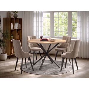 Imagine Set Masa Rotunda Spira + 4 Scaune Talin Bej