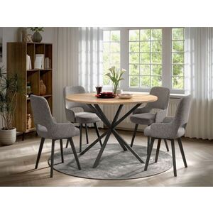 Imagine Set Masa Rotunda Spira + 4 Scaune Berna Gri Deschis