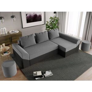 Imagine Coltar Extensibil Cali Stofa Gri Deschis / Piele Gri