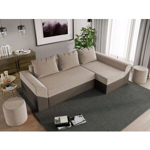 Imagine Coltar Extensibil Cali Stofa Bej / Piele Maro