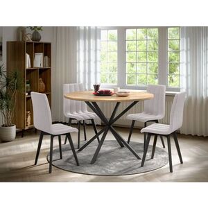 Imagine Set Masa Rotunda Spira + 4 Scaune Karma Gri Deschis