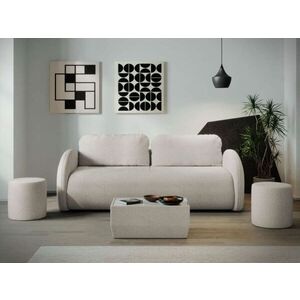 Imagine Canapea Ovelis 3 locuri extensibila plusata crem