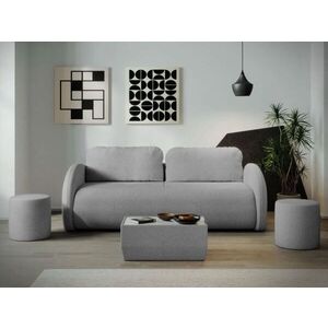 Imagine Canapea Ovelis 3 locuri extensibila plusata gri deschis