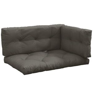 Imagine Outsunny Set 3 Perne Hidrofobe pentru Sezut și Spătar Paleti Exterior Gri | Aosom Romania