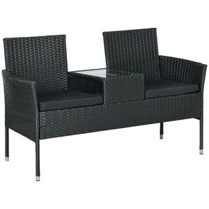 Imagine Outsunny Mobilier de Terasa pentru 2 Persoane cu Masa de Ceai