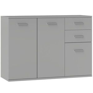 Imagine HOMCOM Dulap 3uși+2sertare gri 106x35x76 | Aosom Romania