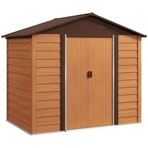 Imagine Outsunny Magazie de Grădină din Oțel cu Uși Glisante Duble 236x196x208 cm | Aosom Romania
