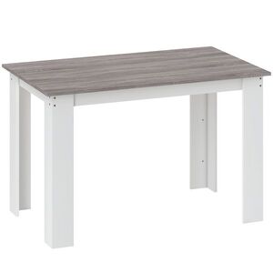 Imagine HOMCOM Masă Modernă de Dining pentru 4-6 Persoane 120x69x75 cm Gri și Alb | Aosom Romania