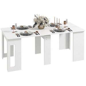 Imagine HOMCOM Masă de dining pliabilă, masă de dining bucătărie extensibilă pentru până la 6 persoane, pentru spații mici, sală de mese, alb | Aosom Romania